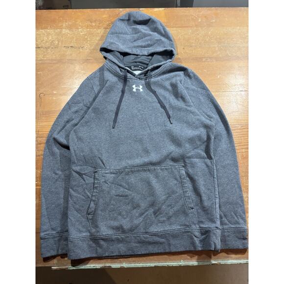 Under Armour ColdGear Hoodie Men’s Small Gray Pullover Fleece Kangaroo Pocket - Picture 1 of 5